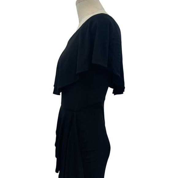 Rickie Freeman For Teri Jon Dress Formal Gown Ruffle Off-Shoulder Black Size 6 - Picture 6 of 13